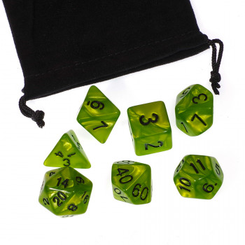 Набор игровых кубиков (темно-зеленый жемчуг черные цифры) фото цена описание